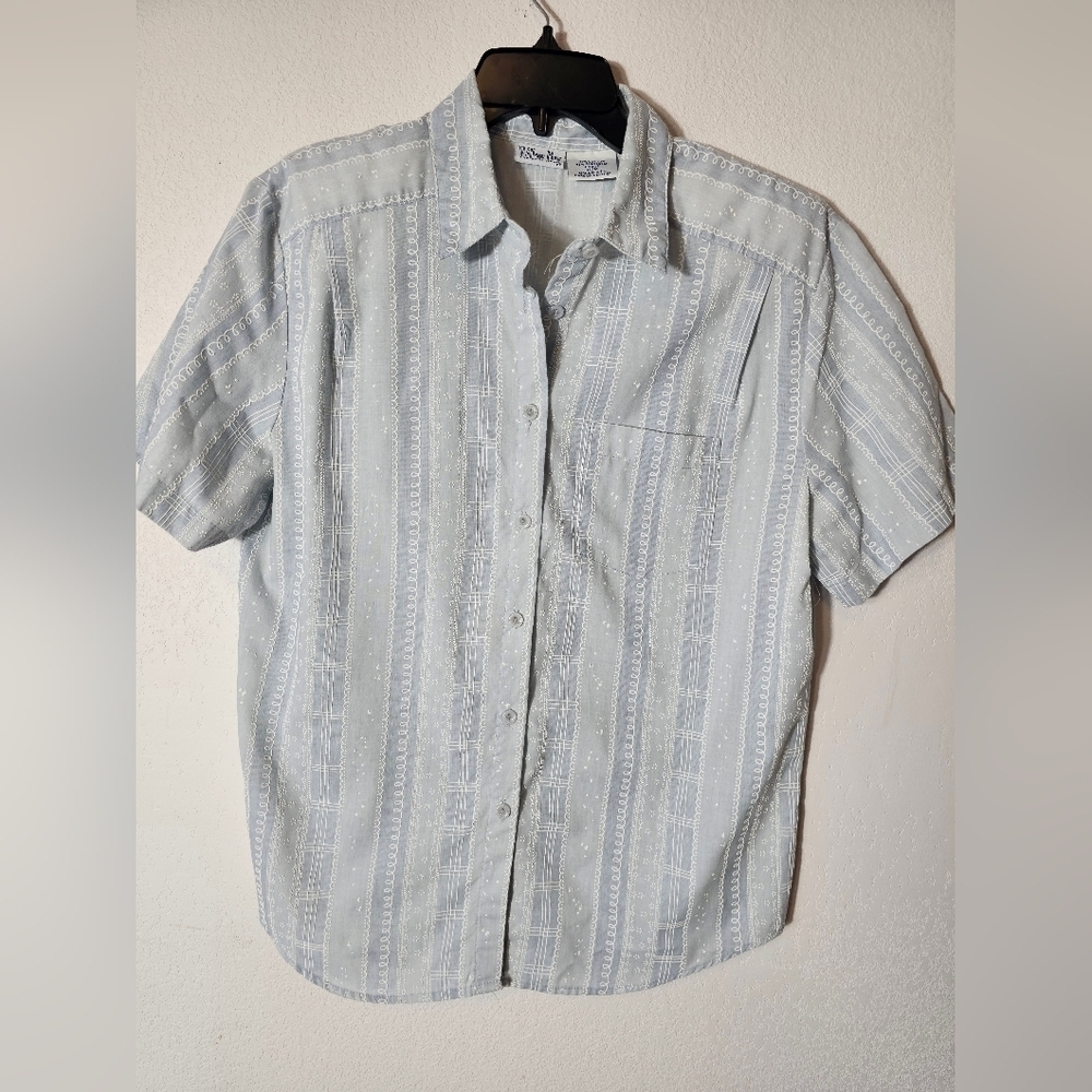 Willow Bay Vintage Made in USA Short Sleeve Button Down Women's Size Large - Picture 11 of 11